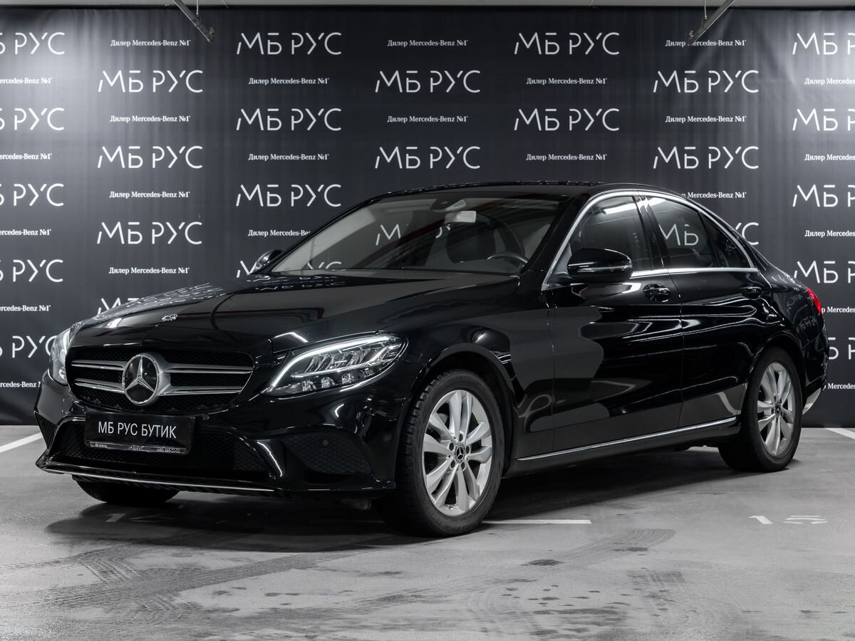 Автомобиль Mercedes-Benz C-Класс IV (W205/S205/C205) [рестайлинг] 180 1.5 AT (150 л.с.) Avantgarde Edition Чёрный 2019 с пробегом 36 152 км
