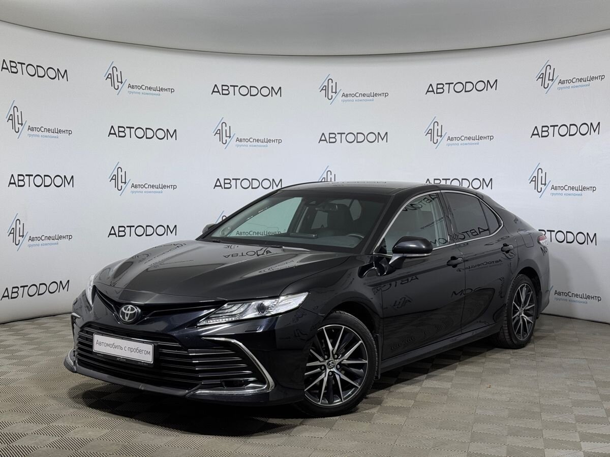 Автомобиль Toyota Camry VIII (XV70) [рестайлинг] 2.5 AT (200 л.с.) Prestige Safety Чёрный 2021 с пробегом 78 628 км