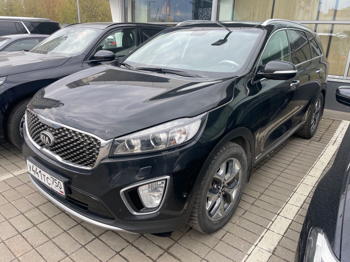 Автомобиль Kia Sorento III [рестайлинг] 2.2d AT 4WD (200 л.с.) Prestige+ Чёрный 2017 с пробегом 152 520 км