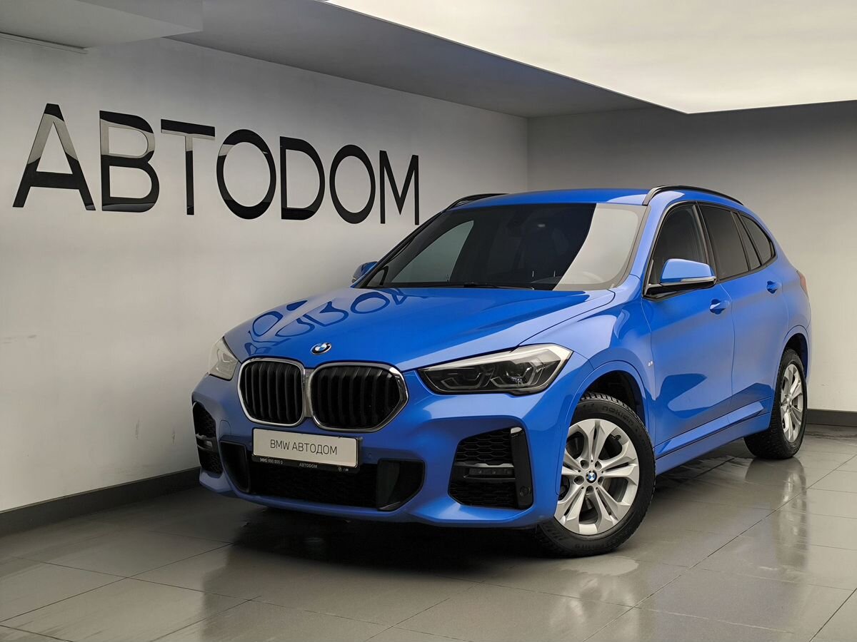 Автомобиль BMW X1 II (F48) [рестайлинг] 2.0d AT 4WD (150 л.с.) M Sport Синий 2021 с пробегом 85 637 км
