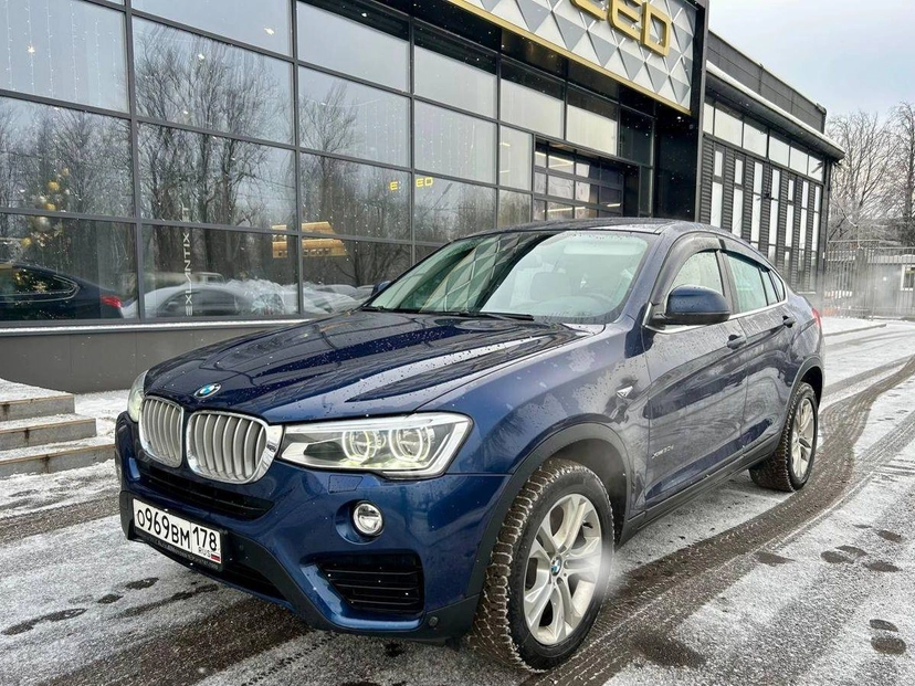 Автомобиль BMW X4 I поколение (F26) 3.0d AT 4WD (249 л.с.) Exclusive Локальная сборка Синий 2015 с пробегом 178 479 км