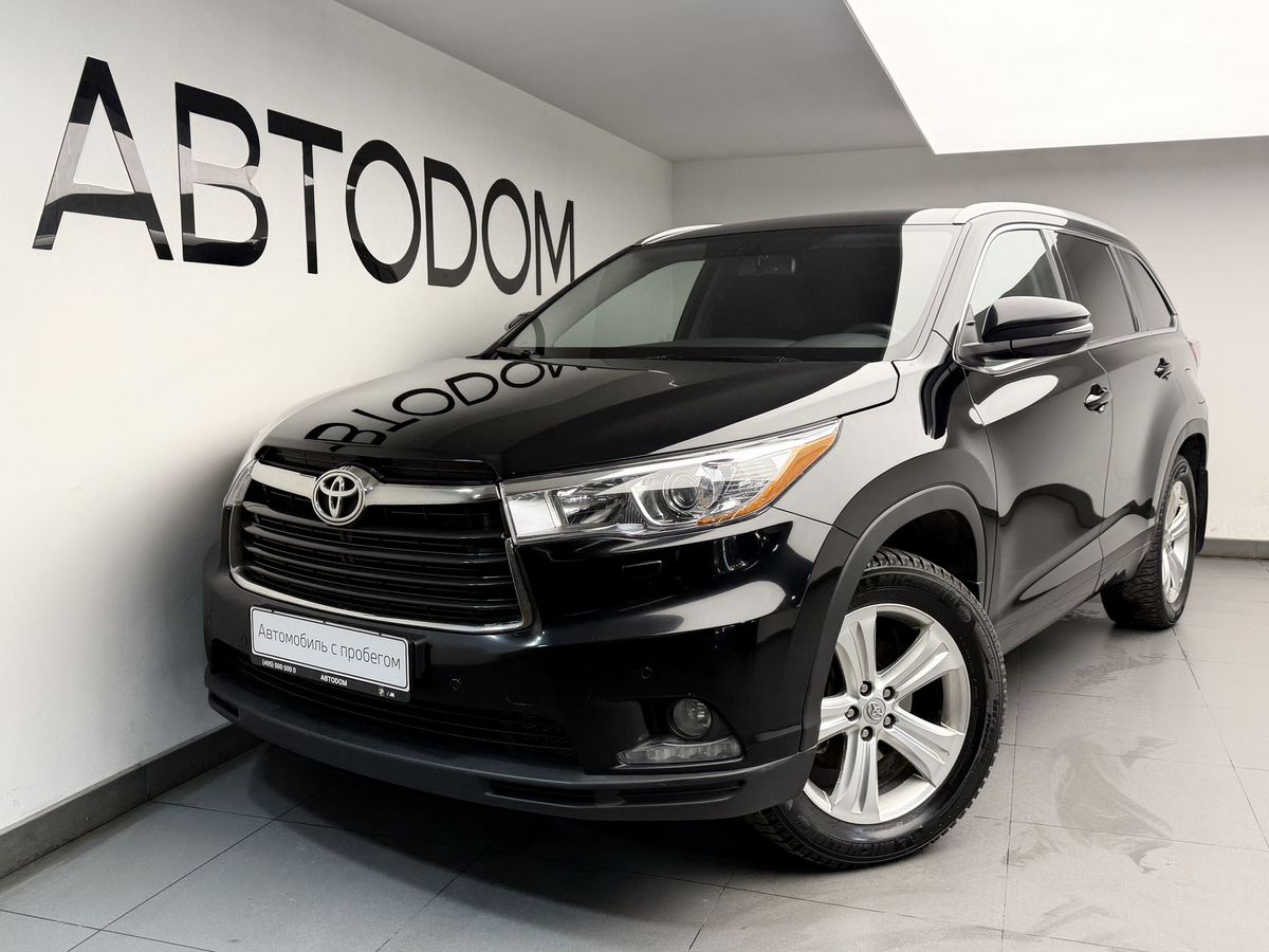 Toyota Highlander III поколение 3.5 AT 4WD (249 л.с.) Престиж Чёрный 2014 с пробегом 142 757 км