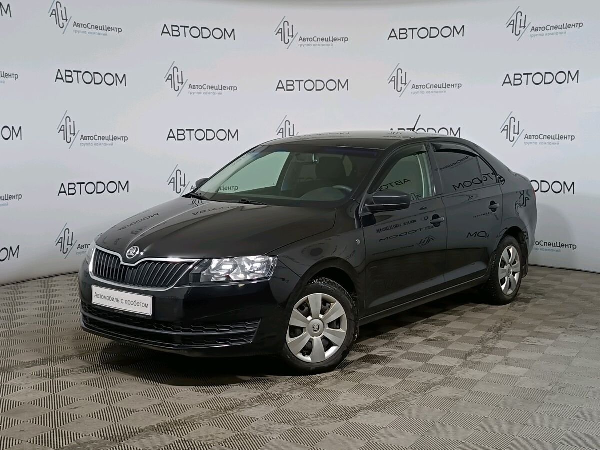 Автомобиль Skoda Rapid I поколение 1.6 AT (110 л.с.) Active Чёрный 2016 с пробегом 91 528 км