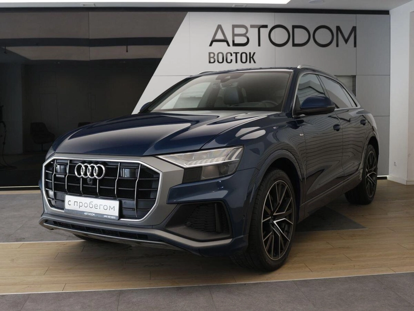 Автомобиль Audi Q8 I поколение 3.0d AT 4WD (249 л.с.) Design Синий 2021 с пробегом 114 687 км