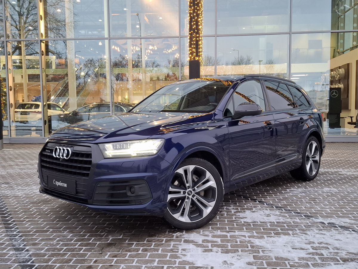 Автомобиль Audi Q7 II поколение (4M) 3.0d AT 4WD (249 л.с.) Sport Синий 2019 с пробегом 183 459 км