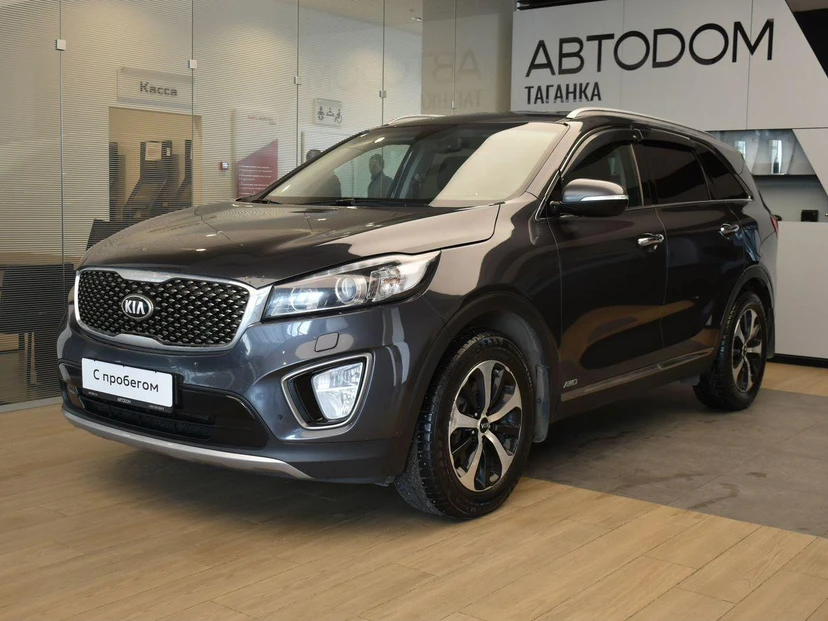 Автомобиль Kia Sorento III поколение 2.2d AT 4WD (5 мест) (200 л.с.) Prestige Серый 2016 с пробегом 162 000 км