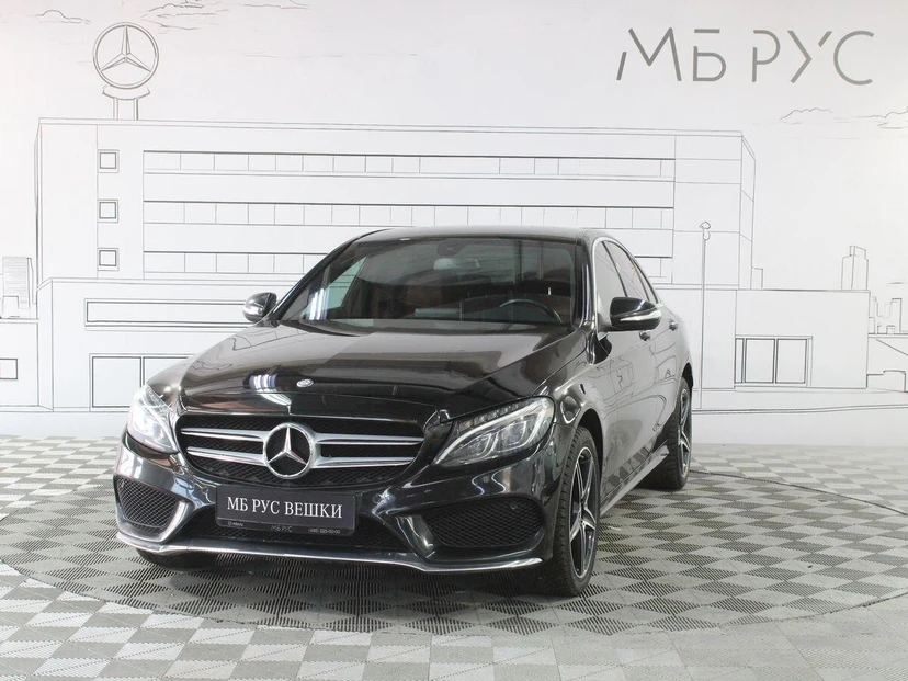 Автомобиль Mercedes-Benz C-Класс IV поколение (W205/S205/C205) 180 1.6 AT (156 л.с.) Sport Чёрный 2014 с пробегом 129 134 км