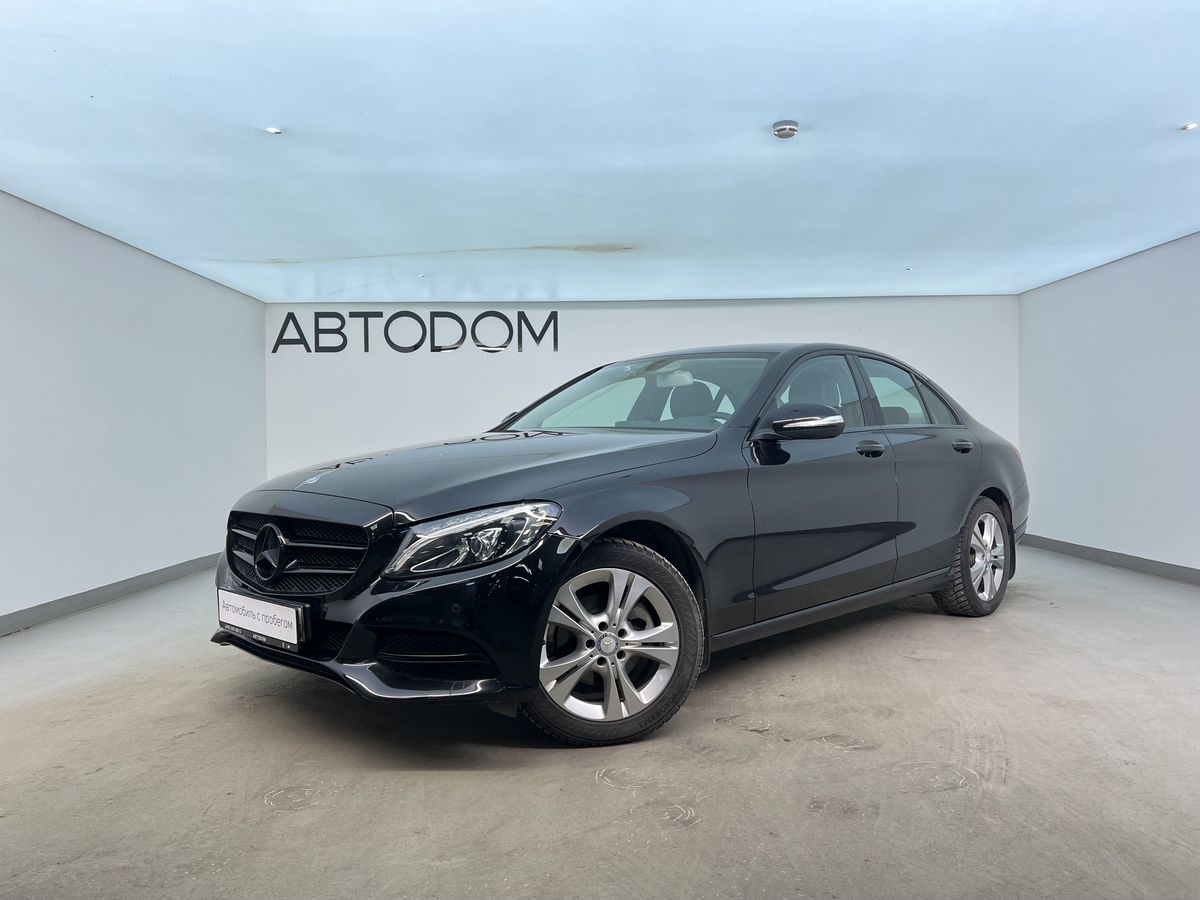 Автомобиль Mercedes-Benz C-Класс IV поколение (W205/S205/C205) 180 1.6 AT (156 л.с.) Base Чёрный 2014 с пробегом 95 837 км