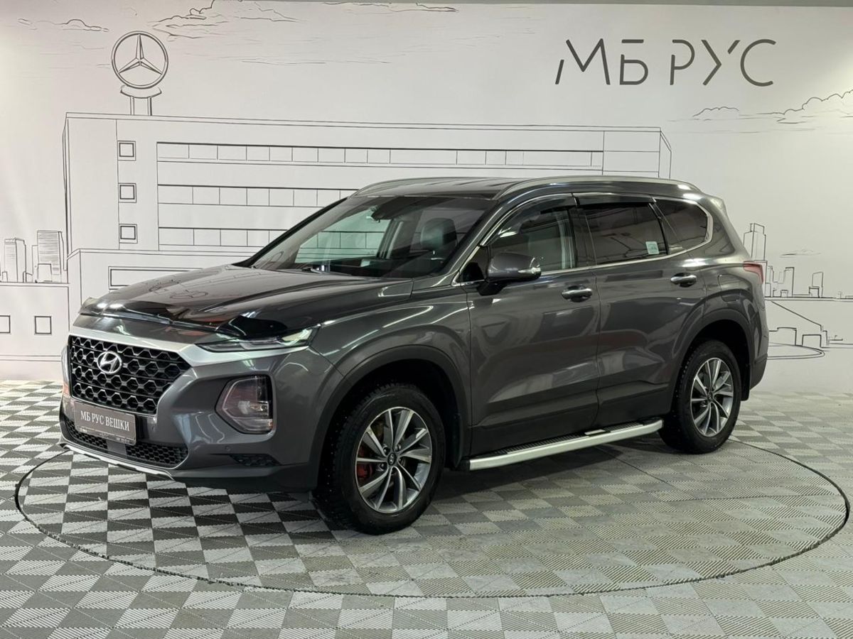 Автомобиль Hyundai Santa Fe IV поколение (TM) 2.2d AT 4WD (200 л.с.) Base Серый 2018 с пробегом 125 025 км