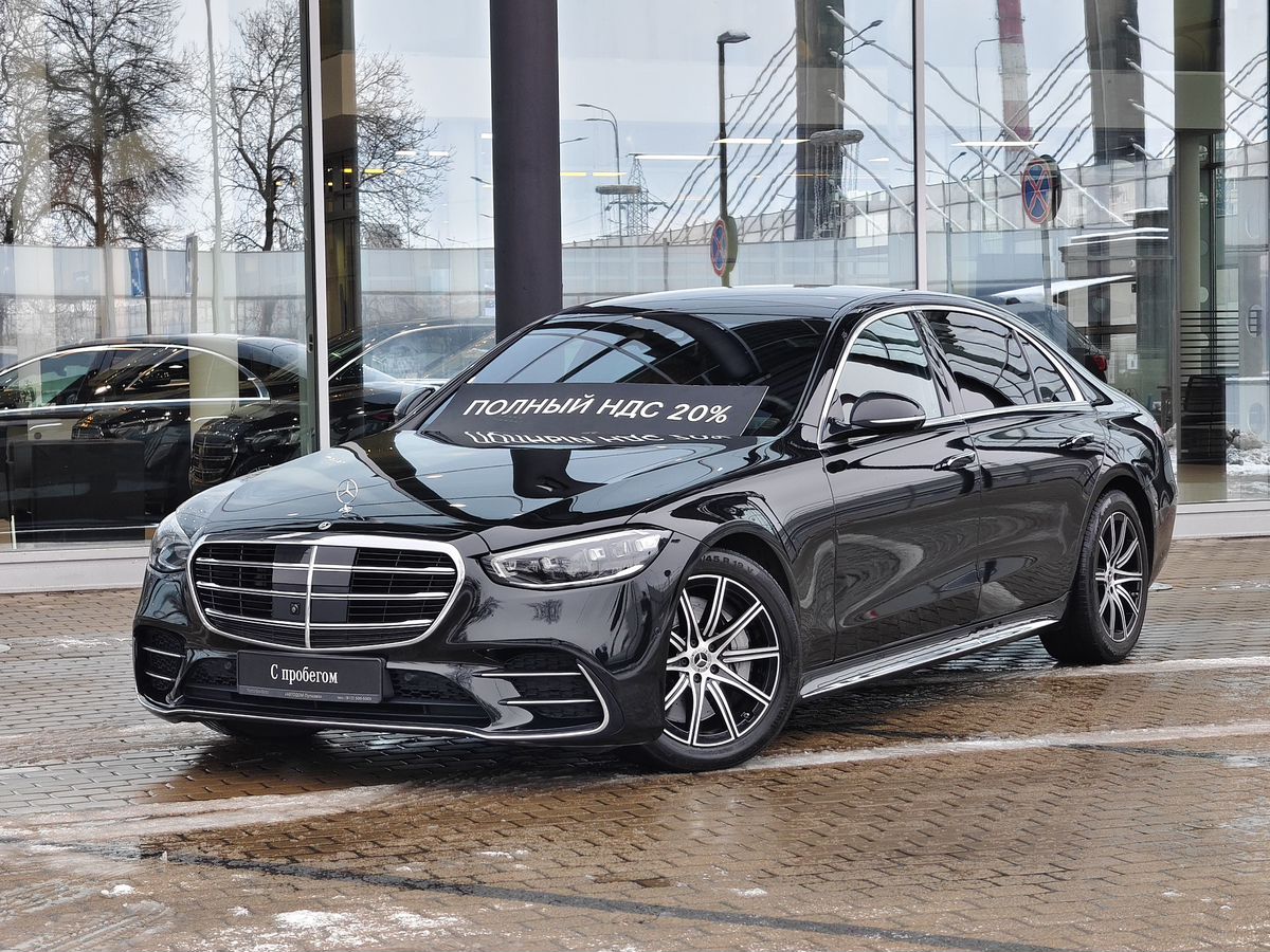 Автомобиль Mercedes-Benz S-Класс VII поколение (W223) 450 3.0 AT 4Matic (367 л.с.) Premium Чёрный 2021 с пробегом 93 333 км