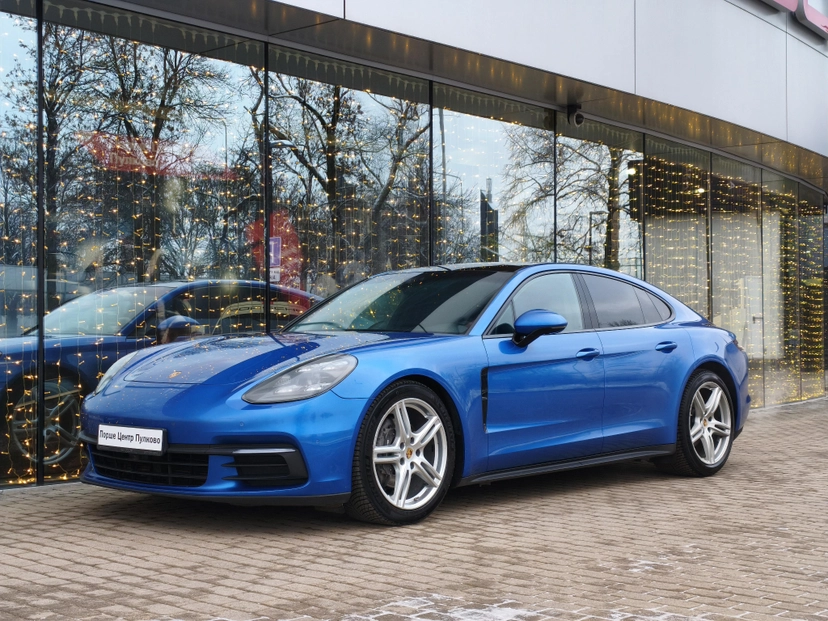 Автомобиль Porsche Panamera II поколение Turbo 4.0 AMT 4WD (550 л.с.) Turbo Синий 2018 с пробегом 156 382 км