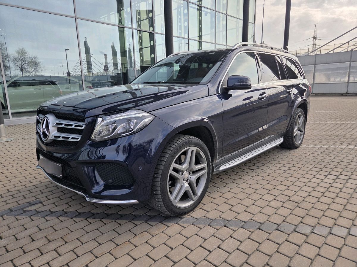 Автомобиль Mercedes-Benz GLS I поколение (X166) 350 3.0d AT 4Matic (249 л.с.) Особая серия Синий 2016 с пробегом 106 808 км
