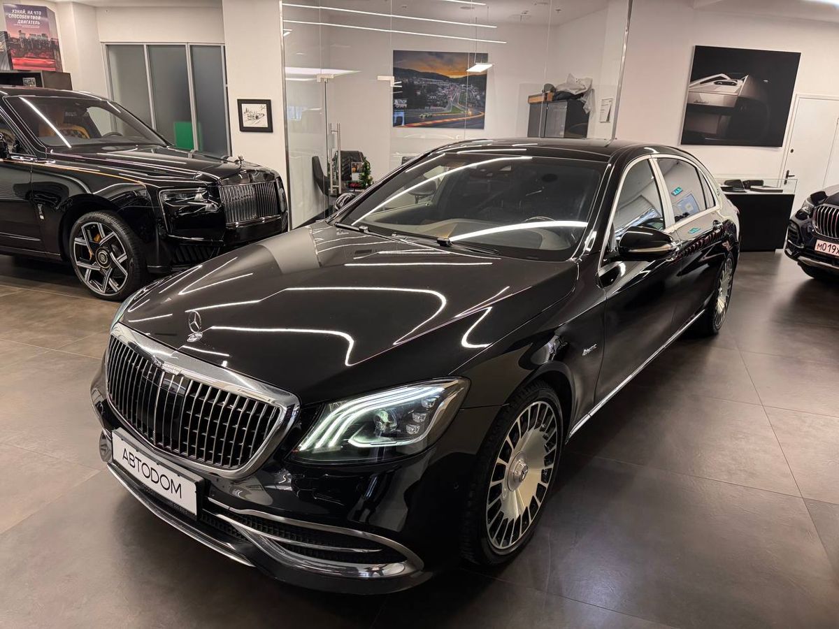 Автомобиль Mercedes-Benz Maybach S-Класс I (X222) [рестайлинг] 450 3.0 AT 4Matic (367 л.с.) Base Чёрный 2018 с пробегом 118 071 км