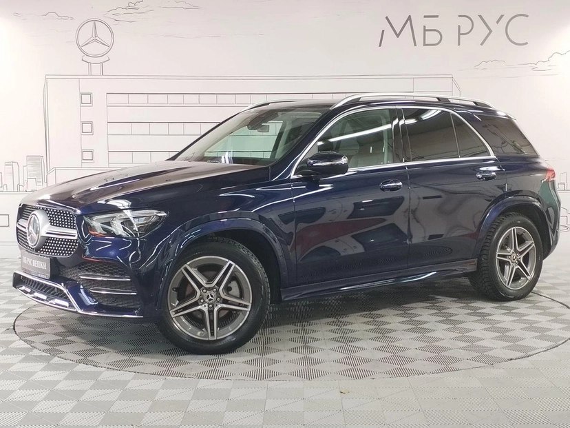 Автомобиль Mercedes-Benz GLE II поколение (V167) 300 2.0d AT 4Matic (245 л.с.) Sport Синий 2021 с пробегом 46 000 км