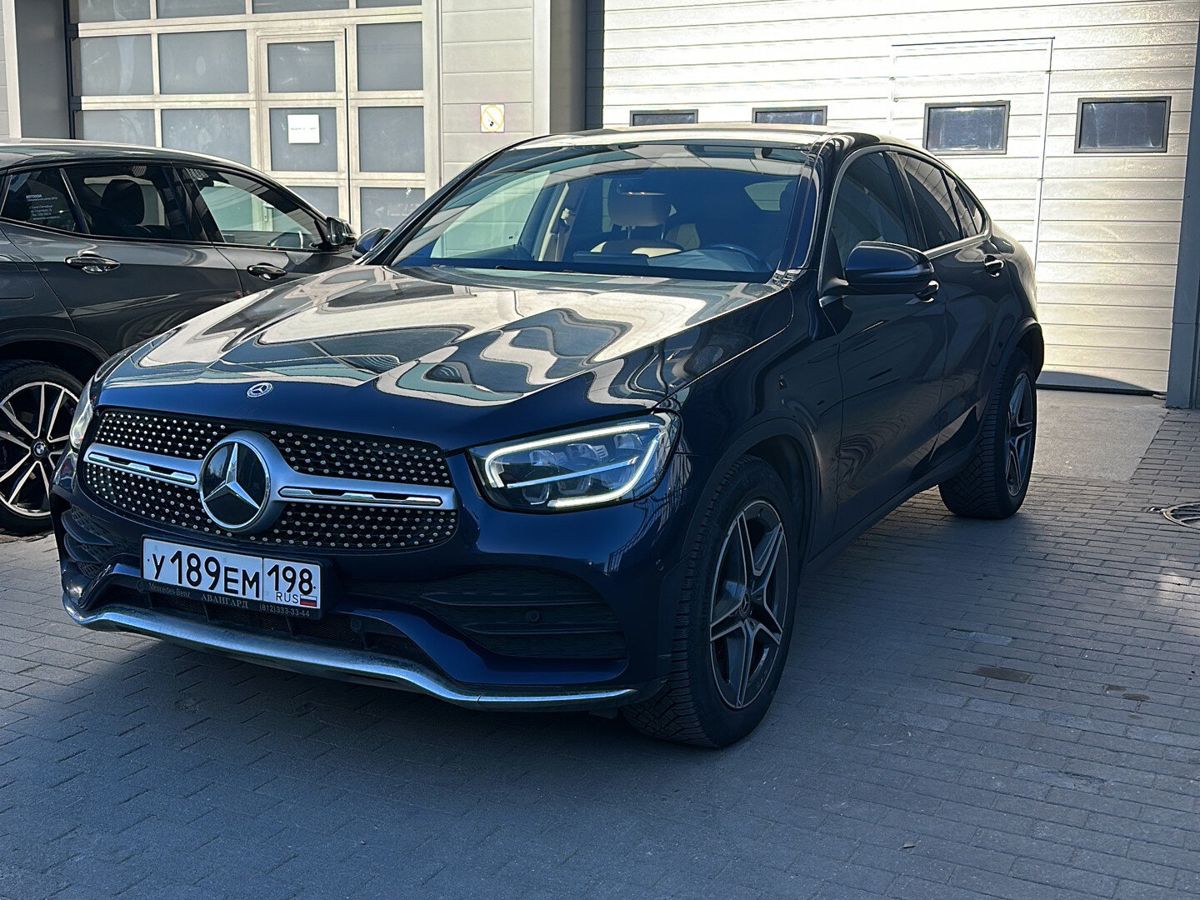 Автомобиль Mercedes-Benz GLC coupe I (C253) [рестайлинг] 300 2.0d AT 4Matic (245 л.с.) Sport Синий 2021 с пробегом 85 059 км