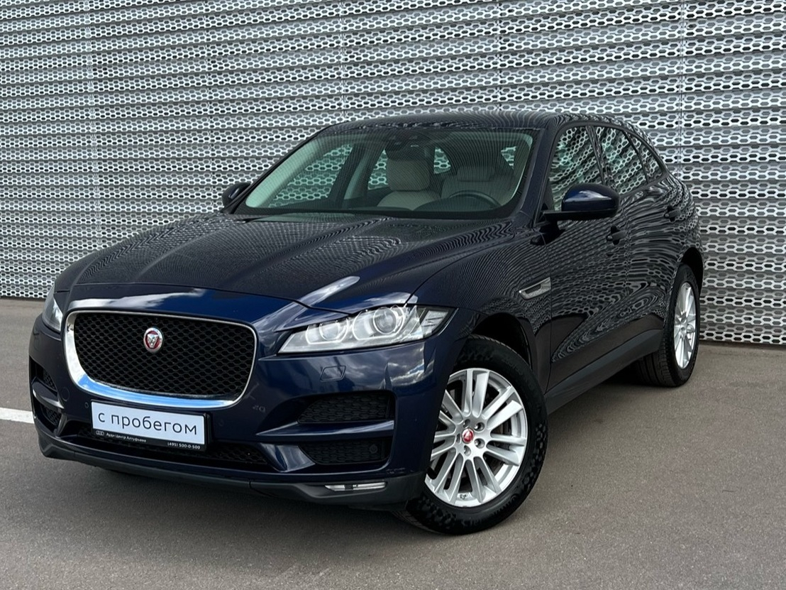 Автомобиль Jaguar F-Pace I поколение 3.0 AT 4WD (340 л.с.) Prestige Синий 2016 с пробегом 103827 км
