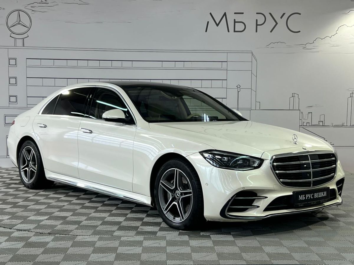 Автомобиль Mercedes-Benz S-Класс VII поколение (W223) 450 3.0 AT 4Matic (367 л.с.) Premium Белый 2020 с пробегом 75 297 км