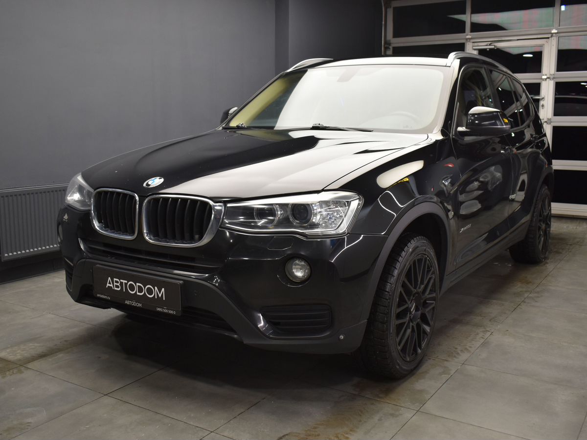 Автомобиль BMW X3 II (F25) [рестайлинг] 2.0 AT 4WD (184 л.с.) Base Чёрный 2015 с пробегом 136 280 км