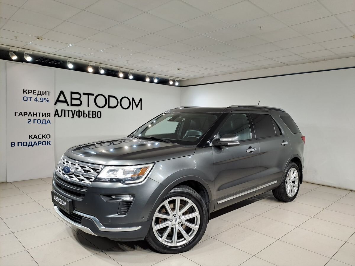 Ford Explorer V [2-й рестайлинг] 3.5 AT 4WD (249 л.с.) Limited Plus Серый 2018 с пробегом 206 000 км