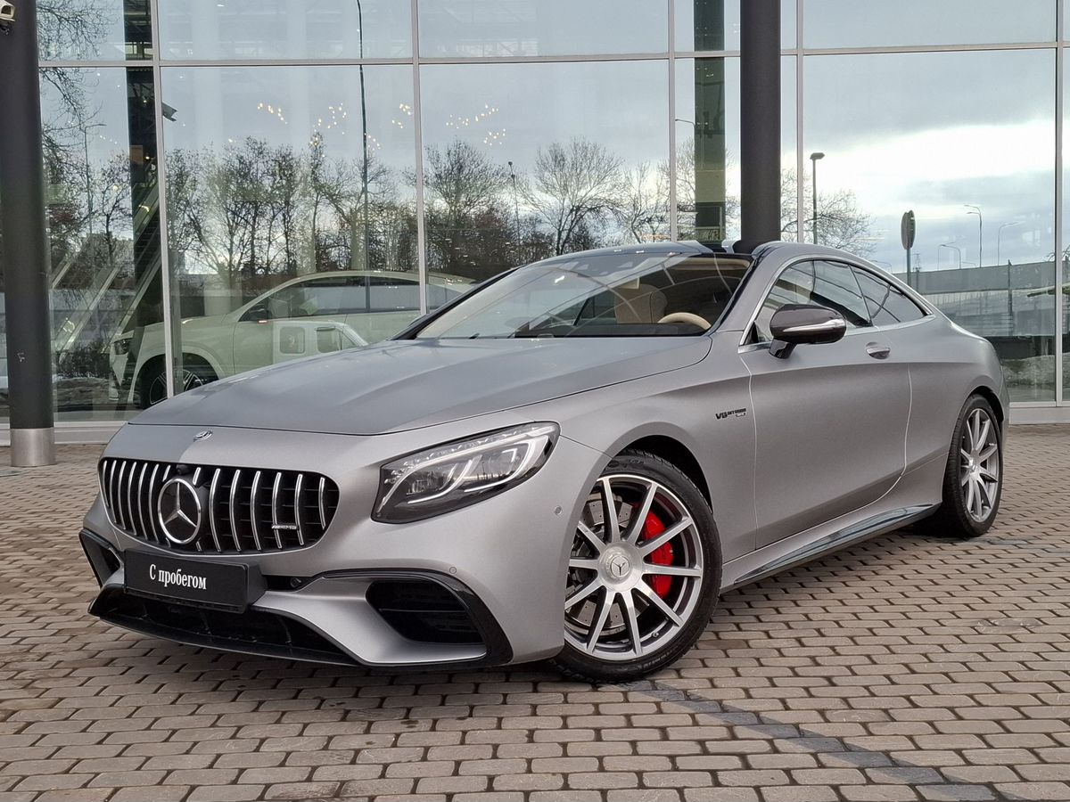 Автомобиль Mercedes-Benz S-Класс AMG III (W222/C217) [рестайлинг] S 63 AMG 4.0 AT 4Matic (612 л.с.) Base Серый 2018 с пробегом 24 433 км