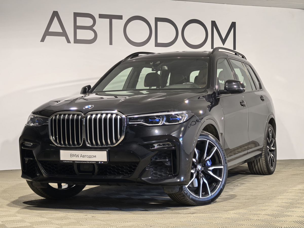 Автомобиль BMW X7 I поколение (G07) 3.0d AT 4WD (249 л.с.) M Sport Pro Чёрный 2021 с пробегом 66 347 км