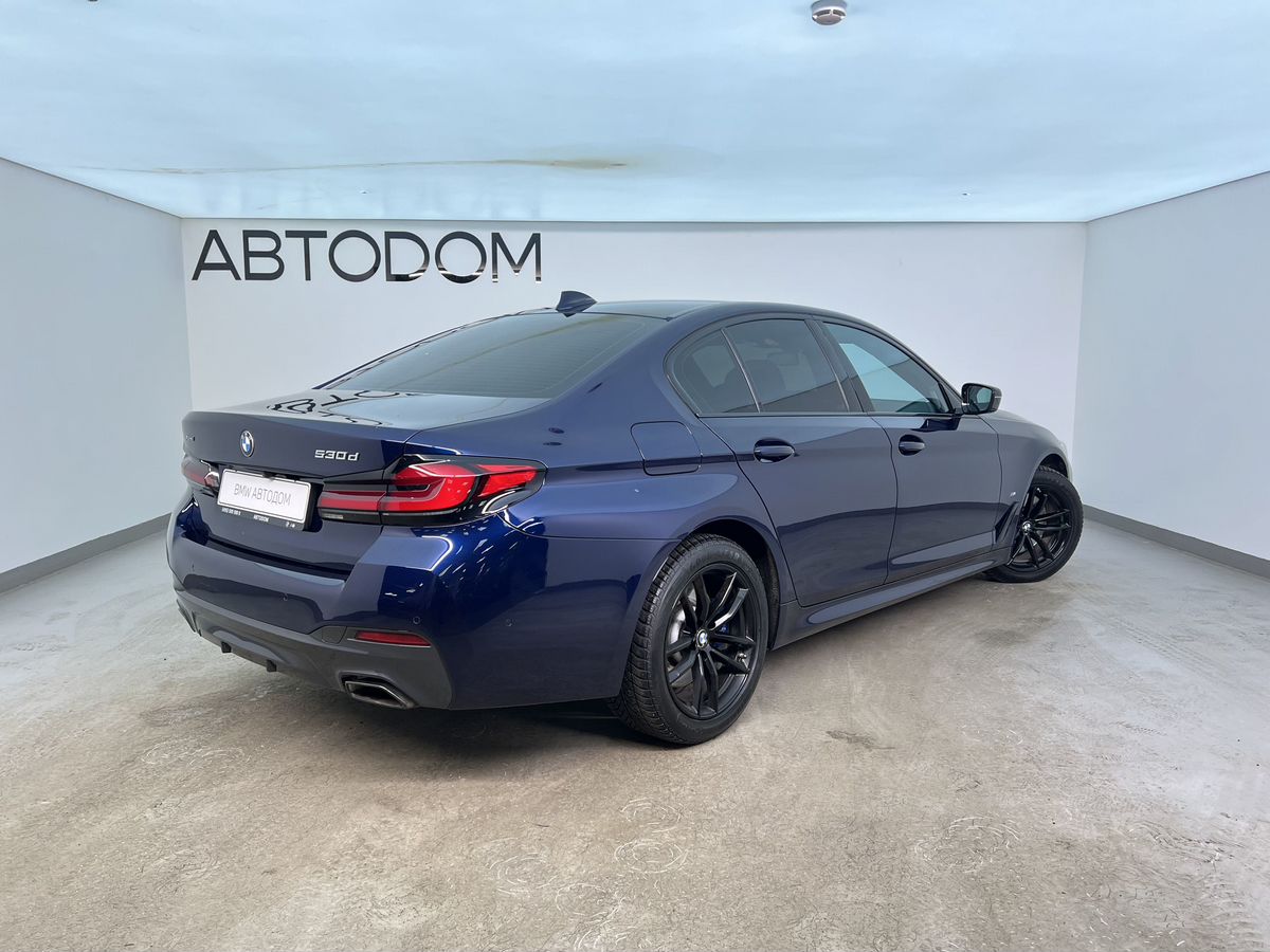 Автомобиль BMW 5 серии VII (G30/G31) [рестайлинг] 530 3.0d AT 4WD (249 л.с.) M Sport Pro Синий 2021 с пробегом 90 244 км
