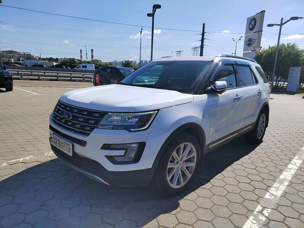 Ford Explorer V [рестайлинг] 3.5 AT 4WD (249 л.с.) Limited Plus Белый 2016 с пробегом 175 412 км
