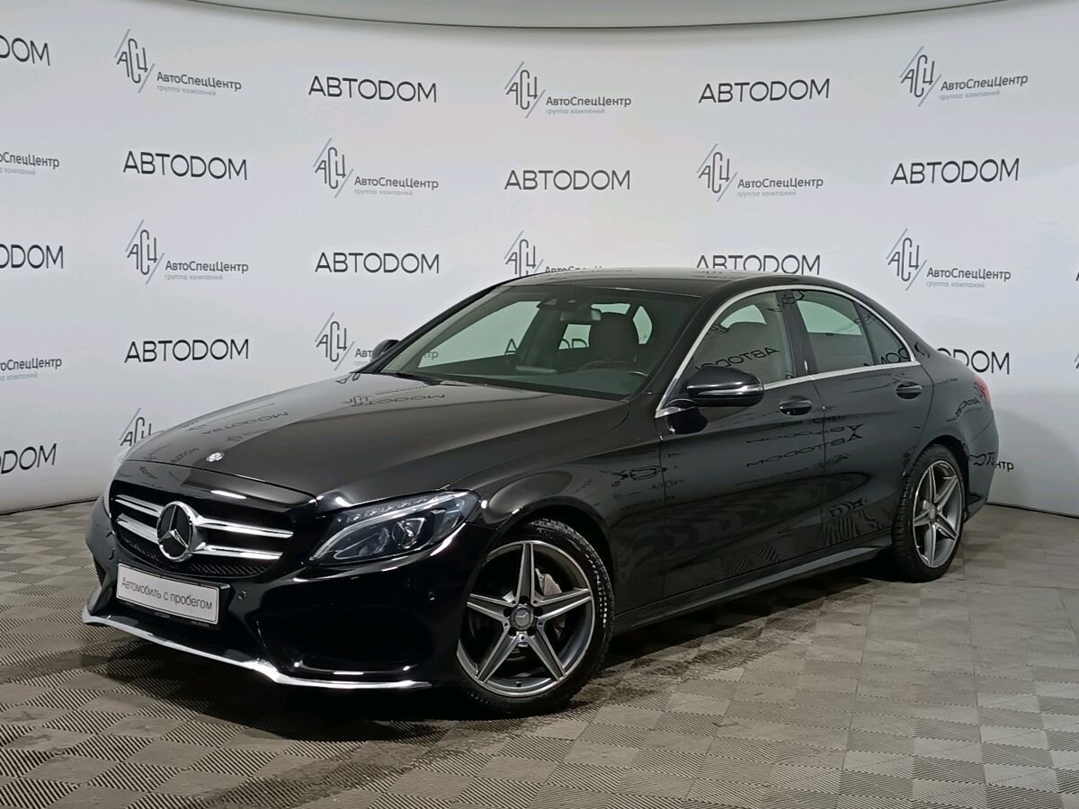 Автомобиль Mercedes-Benz C-Класс IV поколение (W205/S205/C205) 180 1.6 AT (150 л.с.) Sport Чёрный 2015 с пробегом 113 703 км