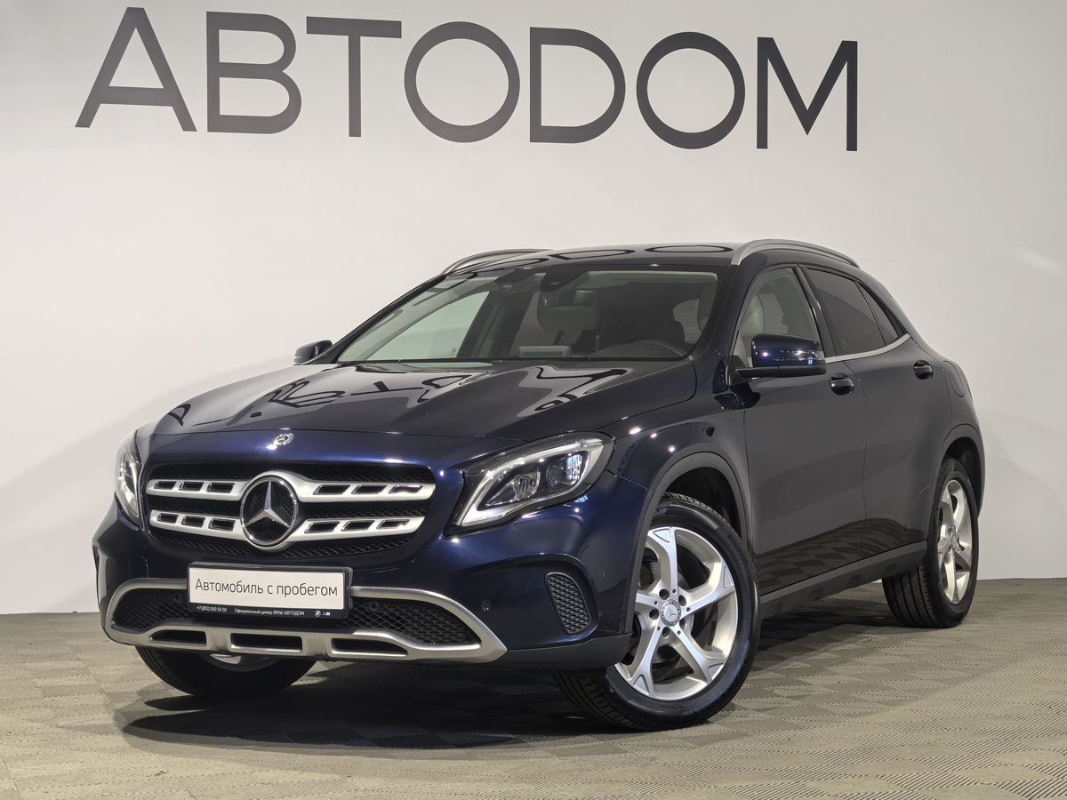 Автомобиль Mercedes-Benz GLA I (X156) [рестайлинг] 200 1.6 AMT (150 л.с.) Особая серия Синий 2017 с пробегом 66 151 км