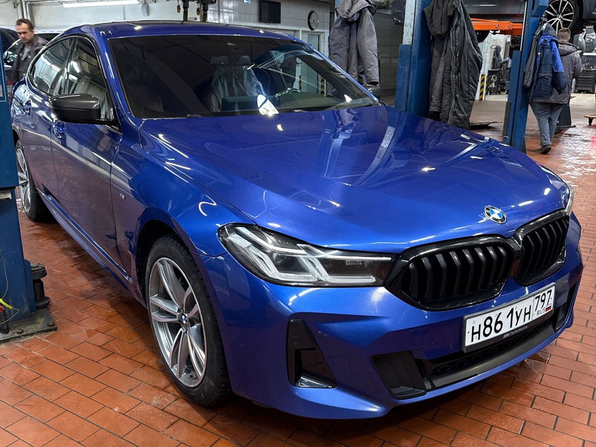 Автомобиль BMW 6 серии IV (G32) [рестайлинг] 620 2.0d AT 4WD (190 л.с.) M Sport Plus Edition 21 Синий 2021 с пробегом 62 115 км