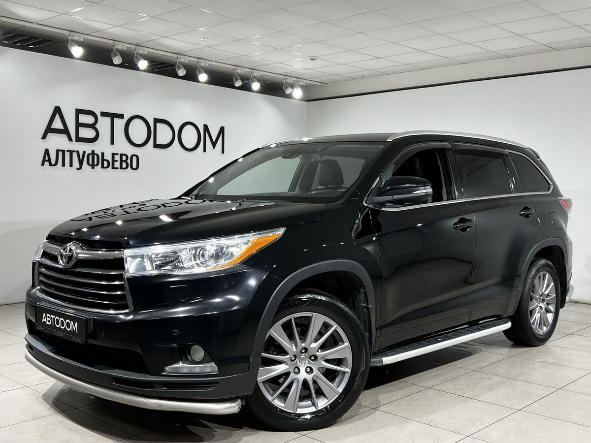 Toyota Highlander III поколение 3.5 AT 4WD (249 л.с.) Престиж Чёрный 2014 с пробегом 221 215 км