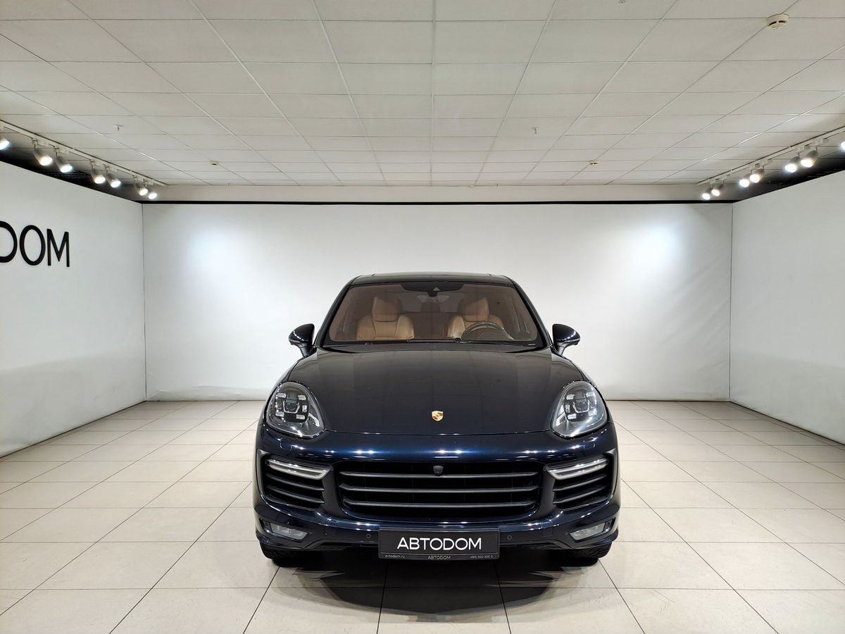 Автомобиль Porsche Cayenne II (958) [рестайлинг] Turbo 4.8 AT 4WD (520 л.с.) Turbo Синий 2015 с пробегом 174 532 км