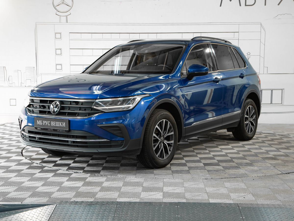 Volkswagen Tiguan II [рестайлинг] 1.4 AMT 4WD (150 л.с.) Respect Синий 2022 с пробегом 101 000 км