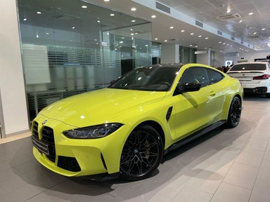 Автомобиль BMW M4 II поколение (G82) 3.0 AT 4WD (510 л.с.) Competition Жёлтый 2022 с пробегом 7033 км