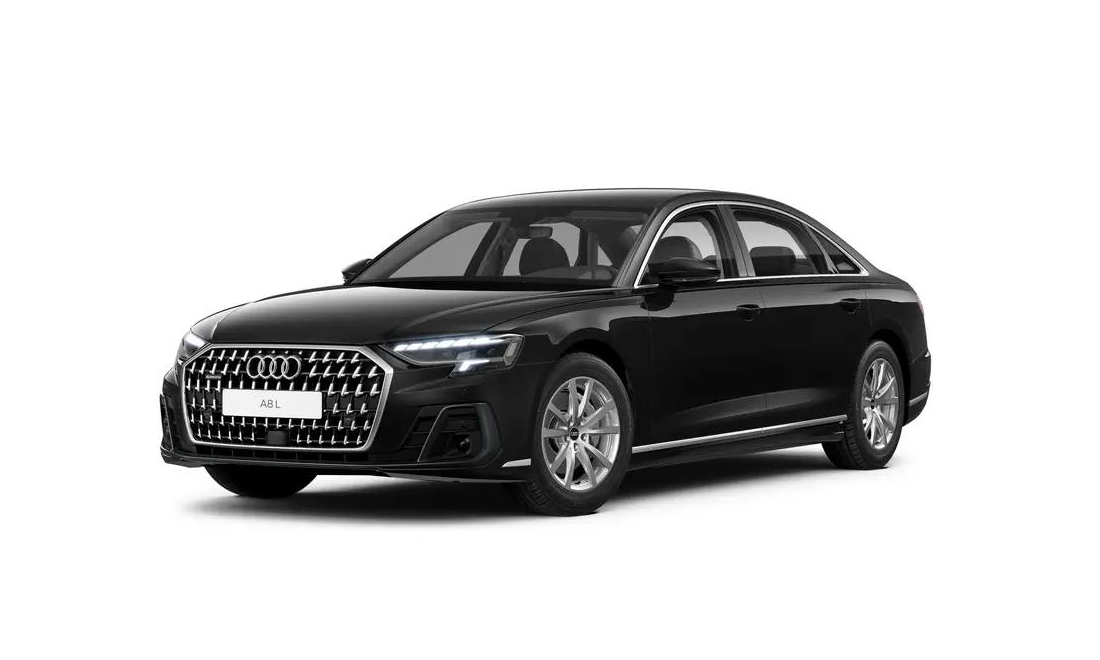 Автомобиль Audi A8 IV (D5) [рестайлинг] 3.0 AT 4WD (340 л.с.) 55 TFSI quattro tiptronic Чёрный 2025 