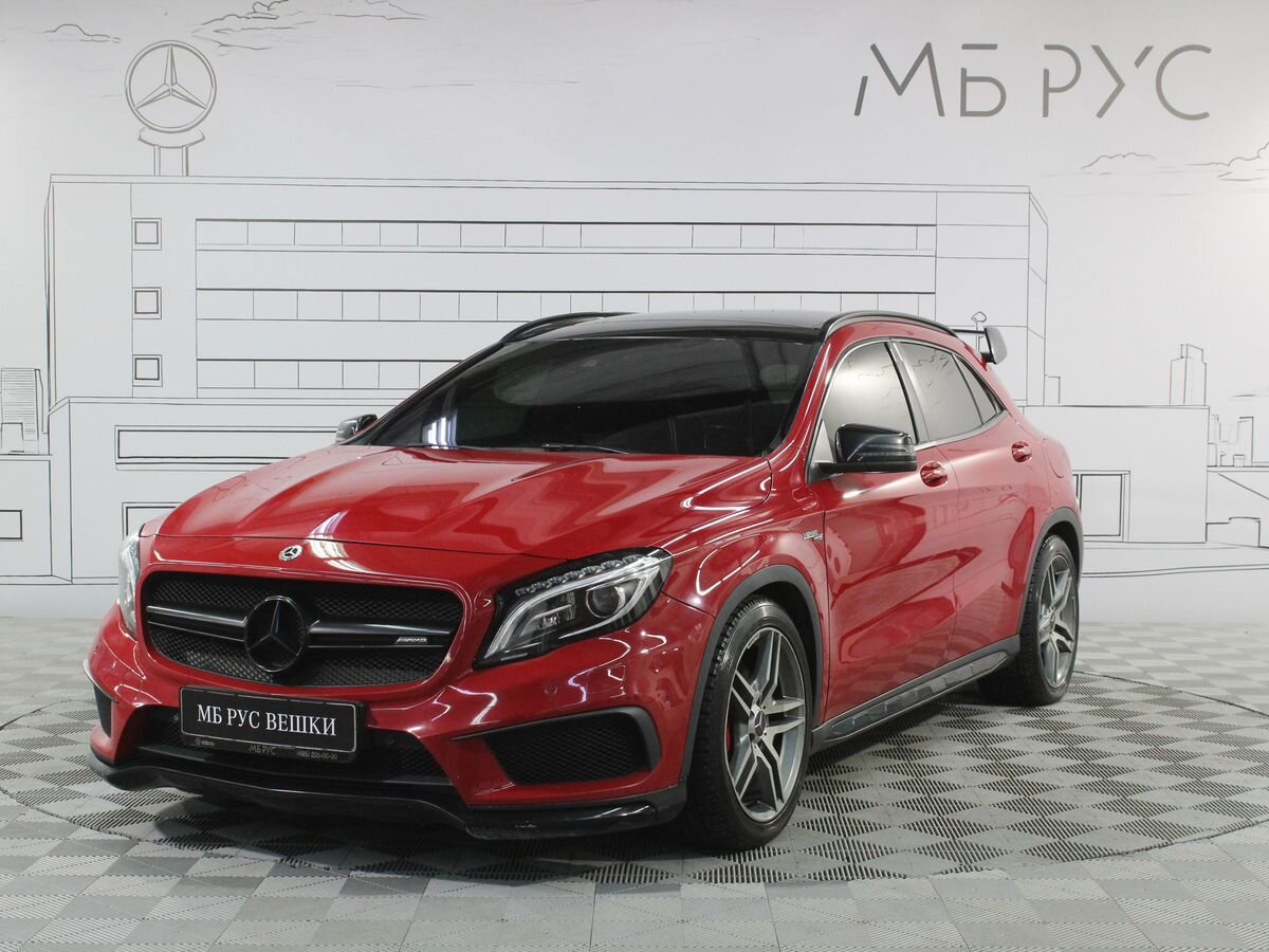 Автомобиль Mercedes-Benz GLA AMG I поколение (X156) 45 AMG 2.0 AMT 4Matic (360 л.с.) Base Красный 2015 с пробегом 140 000 км