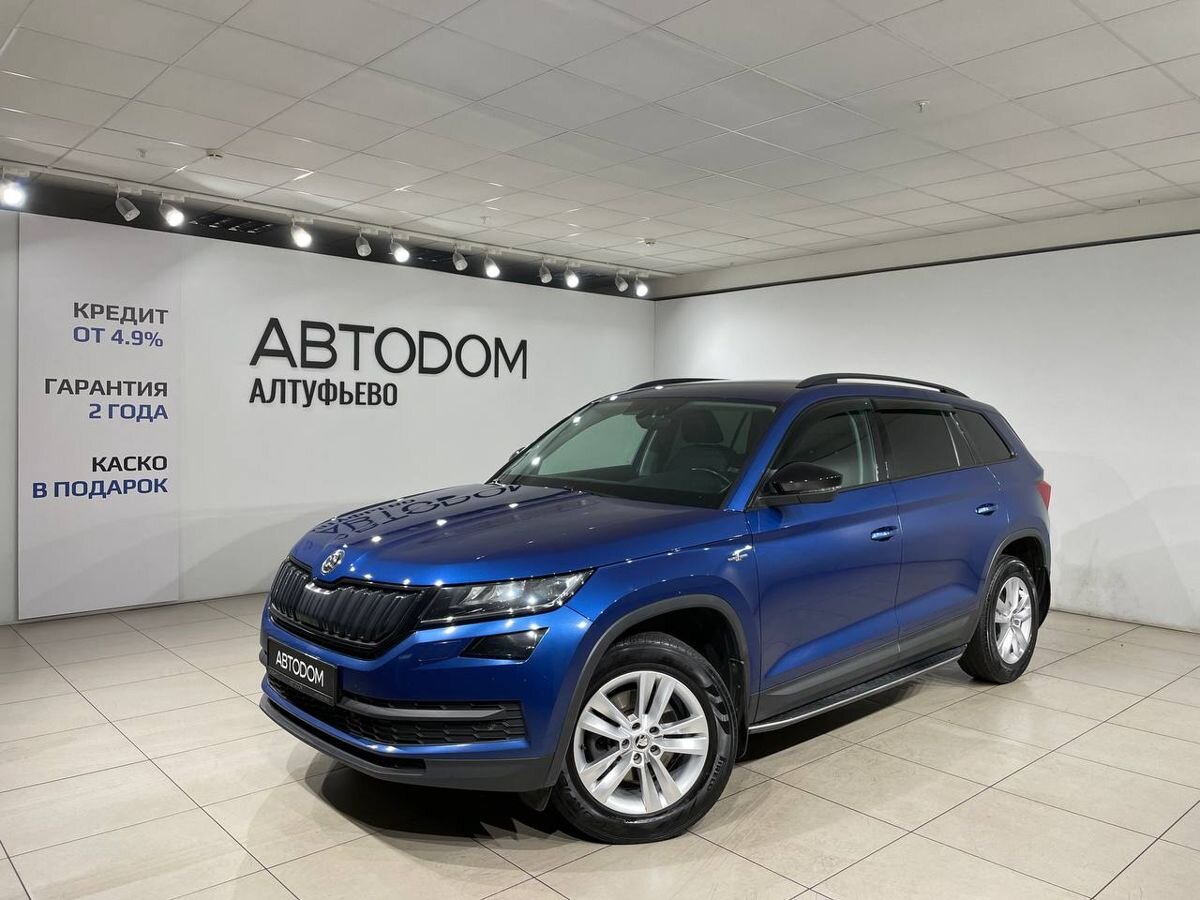 Автомобиль Skoda Kodiaq I поколение 2.0d AMT 4WD (150 л.с.) Hockey Edition Синий 2021 с пробегом 96 961 км