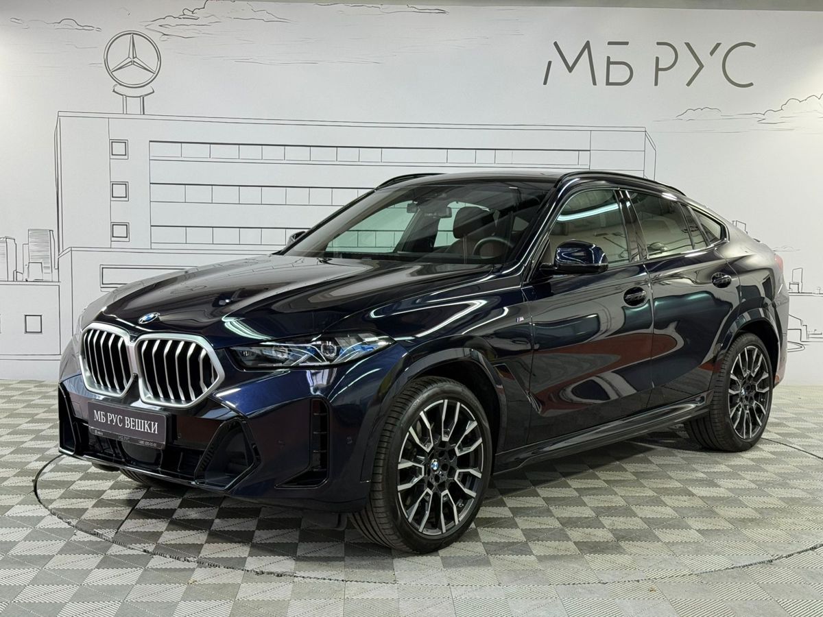 BMW X6 III (G06) [рестайлинг] 3.0 AT 4WD (381 л.с.) Base Синий 2024 с пробегом 14 163 км