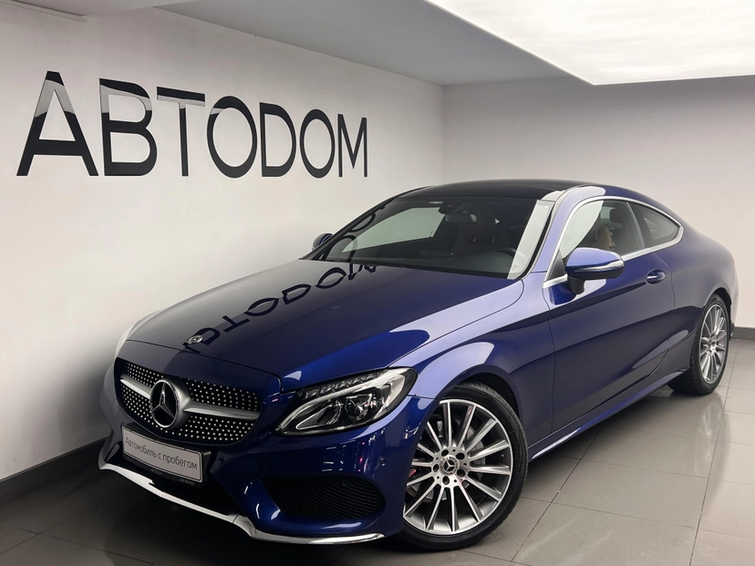 Автомобиль Mercedes-Benz C-Класс IV поколение (W205/S205/C205) 1.6 AT (156 л.с.) Sport Синий 2018 с пробегом 28 700 км
