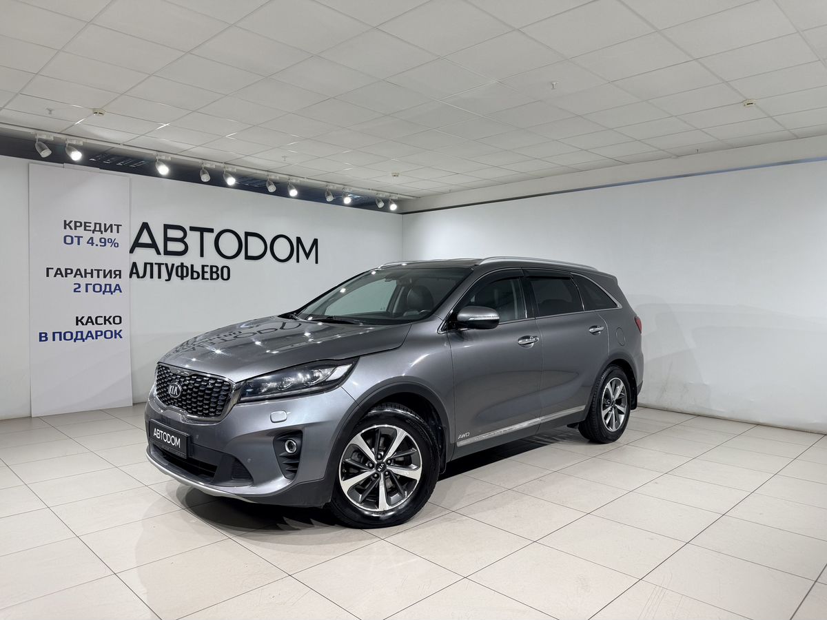 Kia Sorento III [рестайлинг] 3.5 AT 4WD (249 л.с.) Prestige Серый 2018 с пробегом 103 951 км