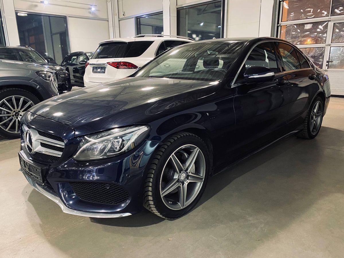 Автомобиль Mercedes-Benz C-Класс IV поколение (W205/S205/C205) 180 1.6 AT (156 л.с.) Sport Синий 2014 с пробегом 82 500 км