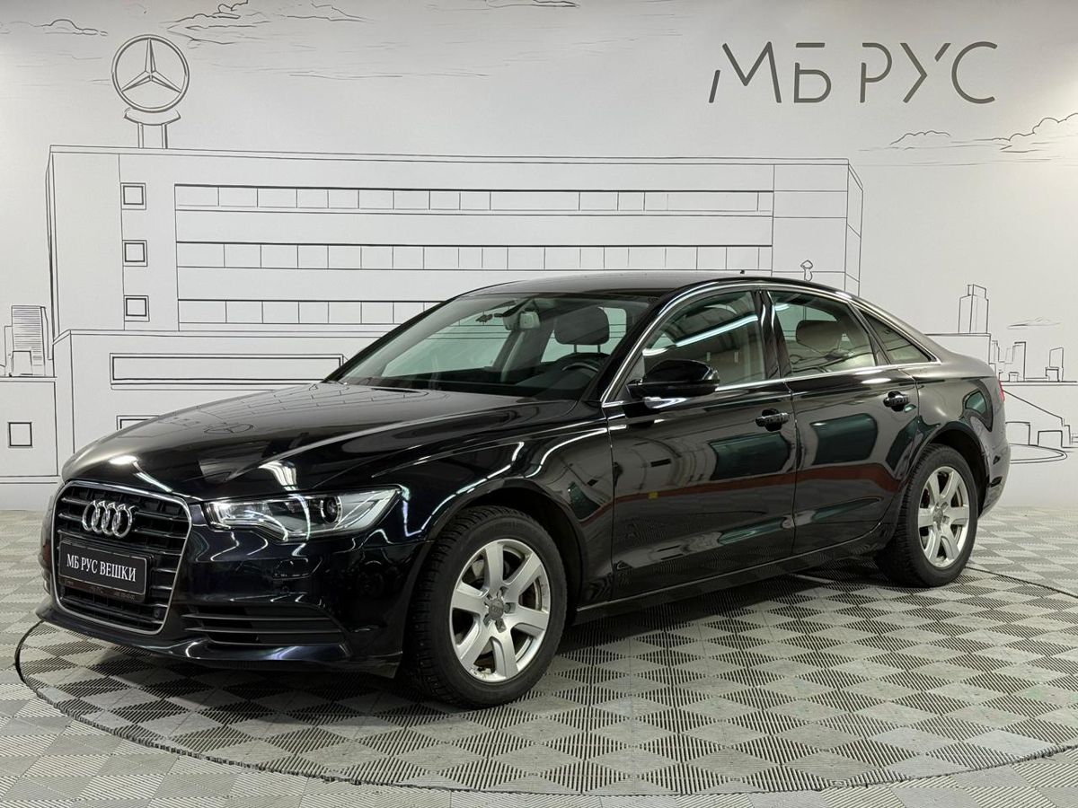 Автомобиль Audi A6 IV поколение (C7) 2.0 CVT (180 л.с.) Base Чёрный 2012 с пробегом 110 622 км