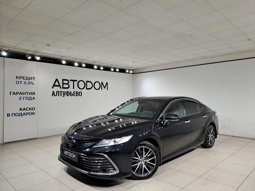 Автомобиль Toyota Camry VIII поколение (XV70) 3.5 AT (249 л.с.) Люкс Safety Чёрный 2021 с пробегом 116 000 км