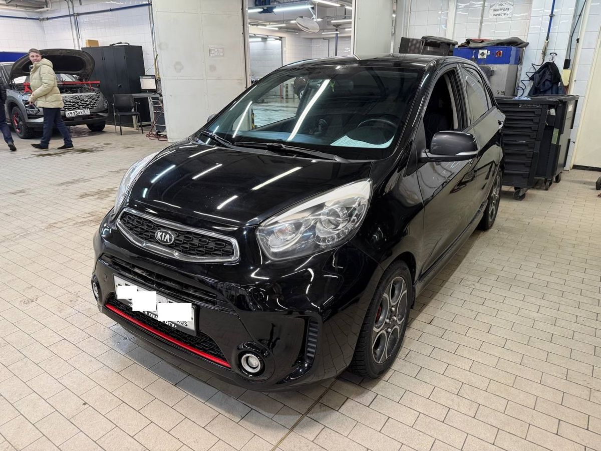 Автомобиль Kia Picanto II поколение 1.2 AT (85 л.с.) Prestige Чёрный 2015 с пробегом 172 010 км