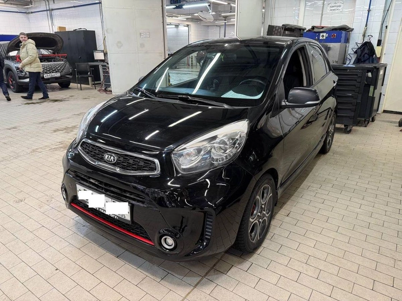Автомобиль Kia Picanto II поколение 1.2 AT (85 л.с.) Prestige Чёрный 2015 с пробегом 172 010 км