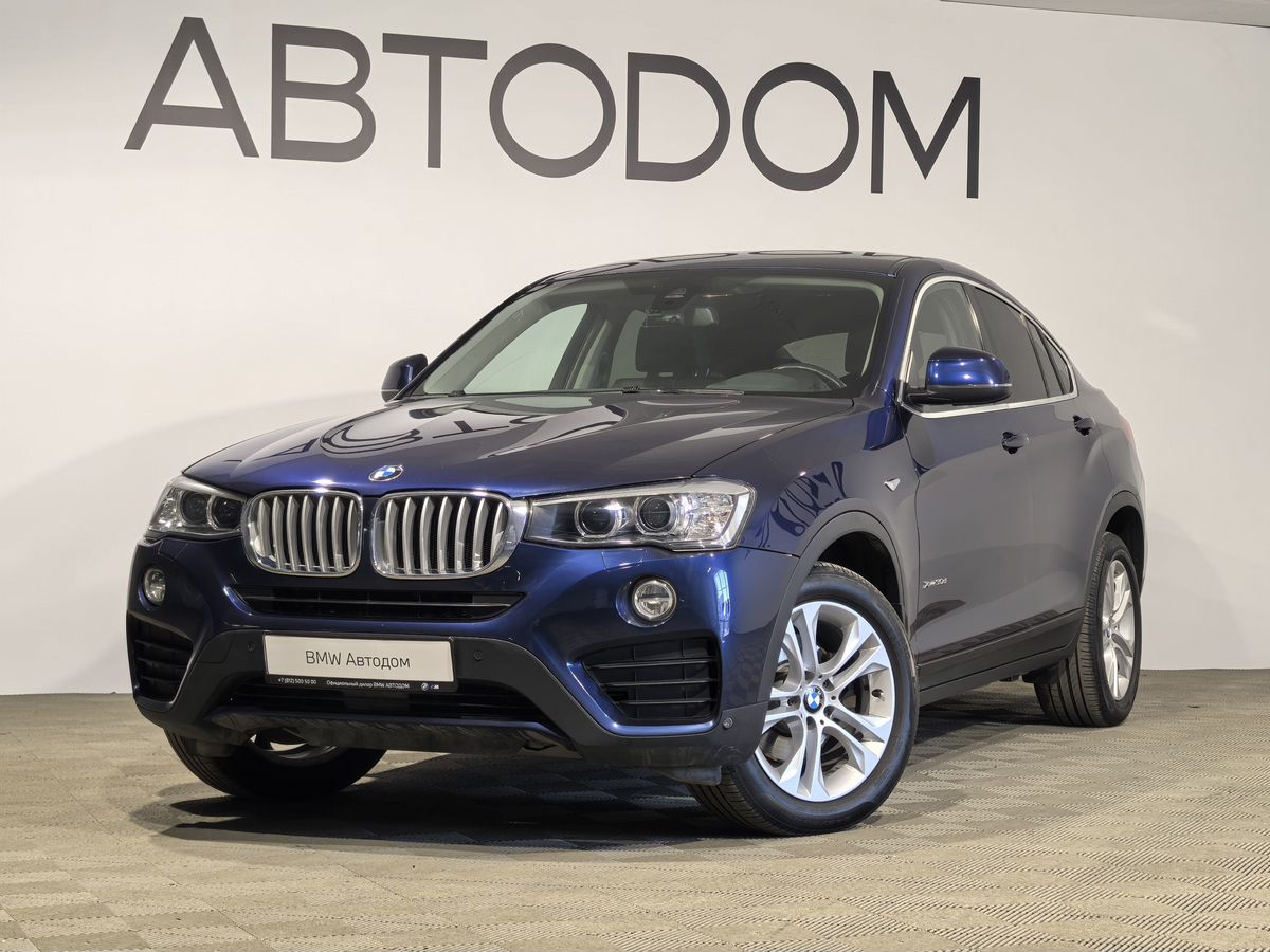 Автомобиль BMW X4 I поколение (F26) 3.0d AT 4WD (249 л.с.) Exclusive Локальная сборка Синий 2017 с пробегом 98 751 км