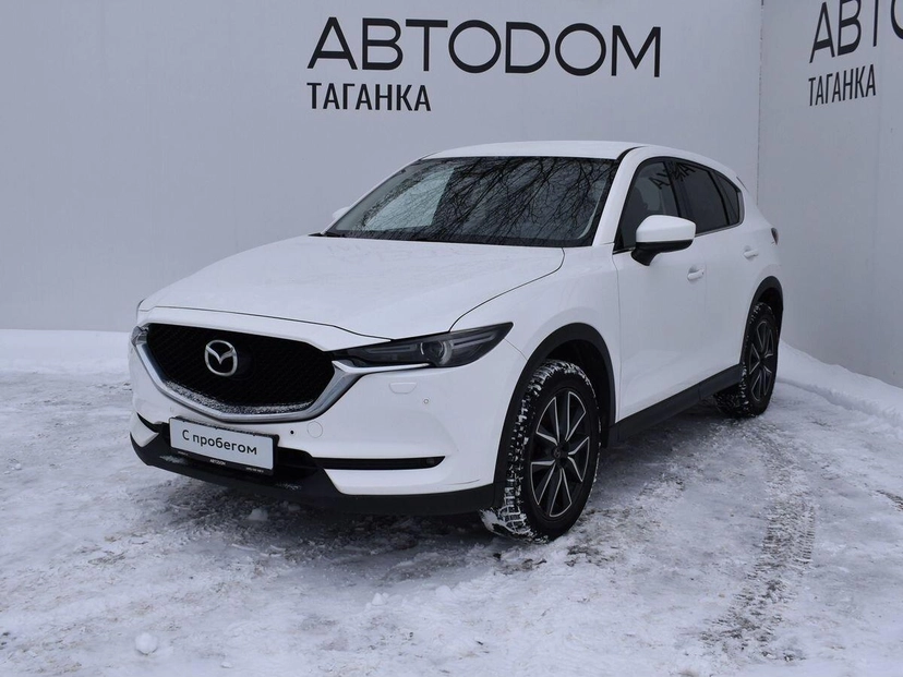 Автомобиль Mazda CX-5 II поколение 2.0 AT 4WD (150 л.с.) Supreme (Пакет 2) (2017-2020) Белый 2018 с пробегом 142 584 км
