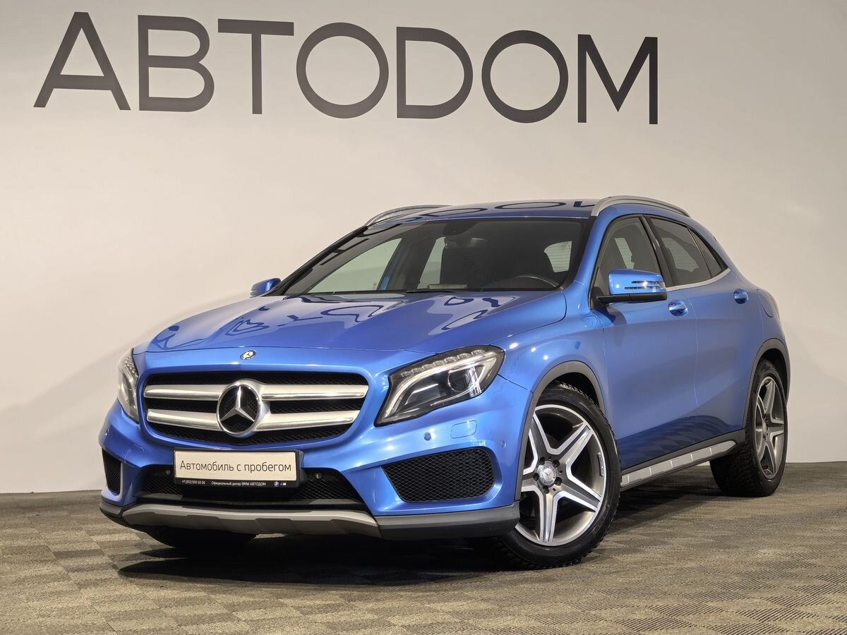 Автомобиль Mercedes-Benz GLA I поколение (X156) 250 2.0 AMT 4Matic (211 л.с.) Особая серия Синий 2015 с пробегом 104 821 км