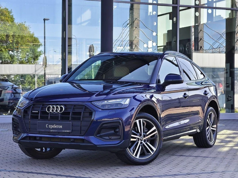 Audi Q5 Sportback I поколение (FY) 2.0 AMT 4WD (249 л.с.) Design Синий 2021 с пробегом 25 000 км