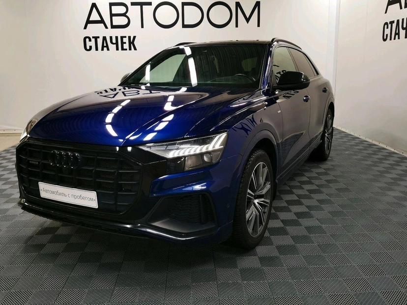 Автомобиль Audi Q8 I поколение 3.0d AT 4WD (249 л.с.) Base Синий 2021 с пробегом 63 686 км